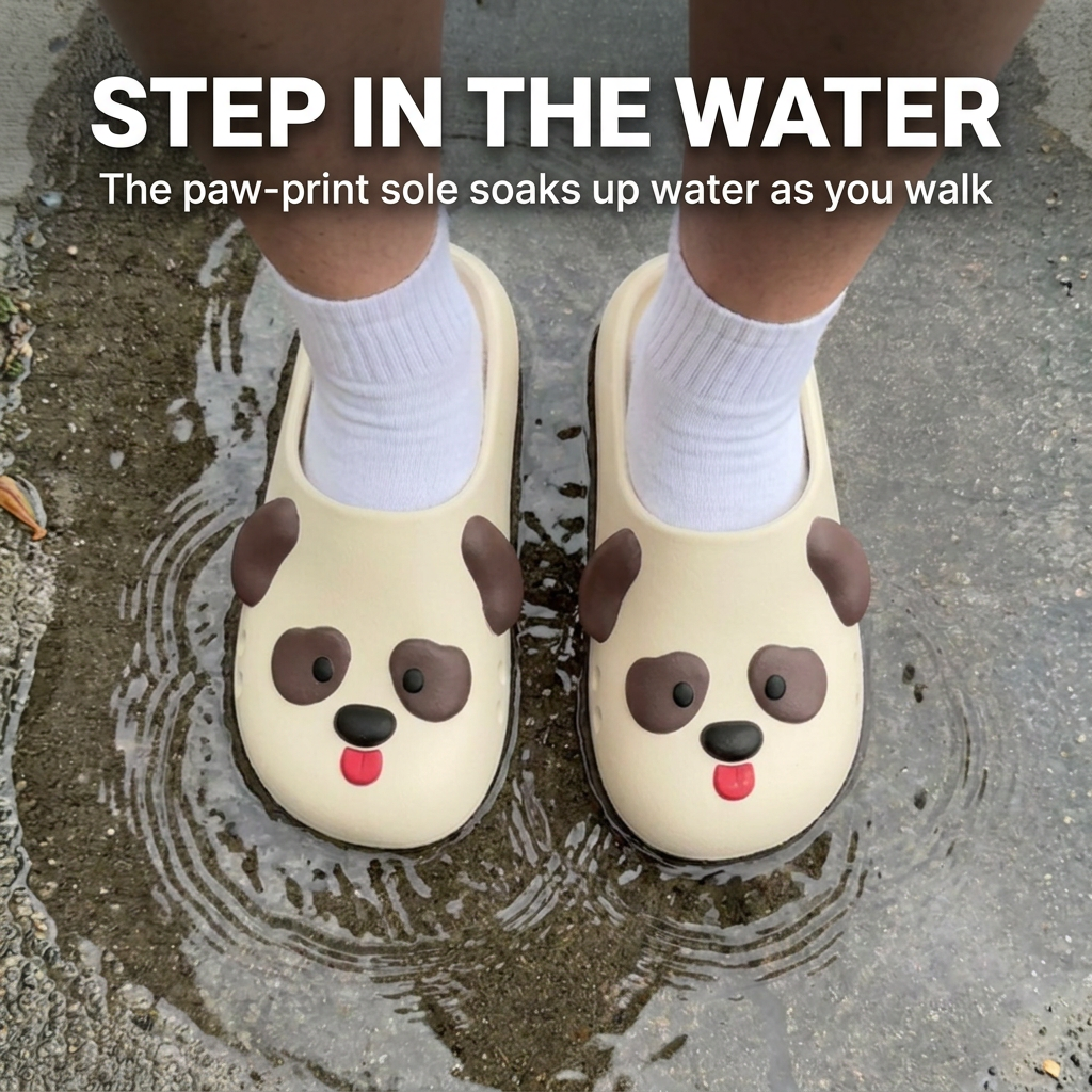 Paw Print Pup — Puppy Face Clog Slippers