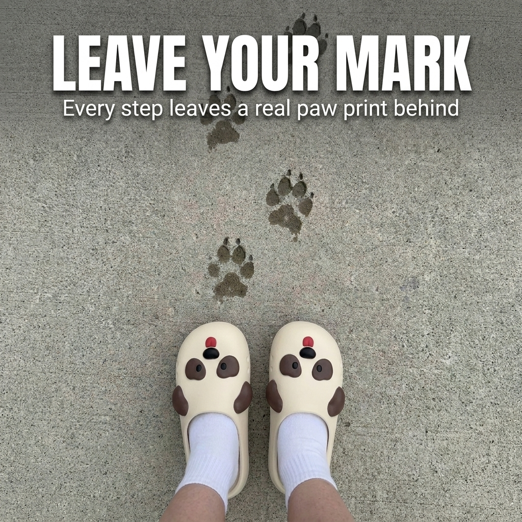 Paw Print Pup — Puppy Face Clog Slippers